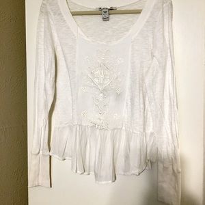 White flowy top
